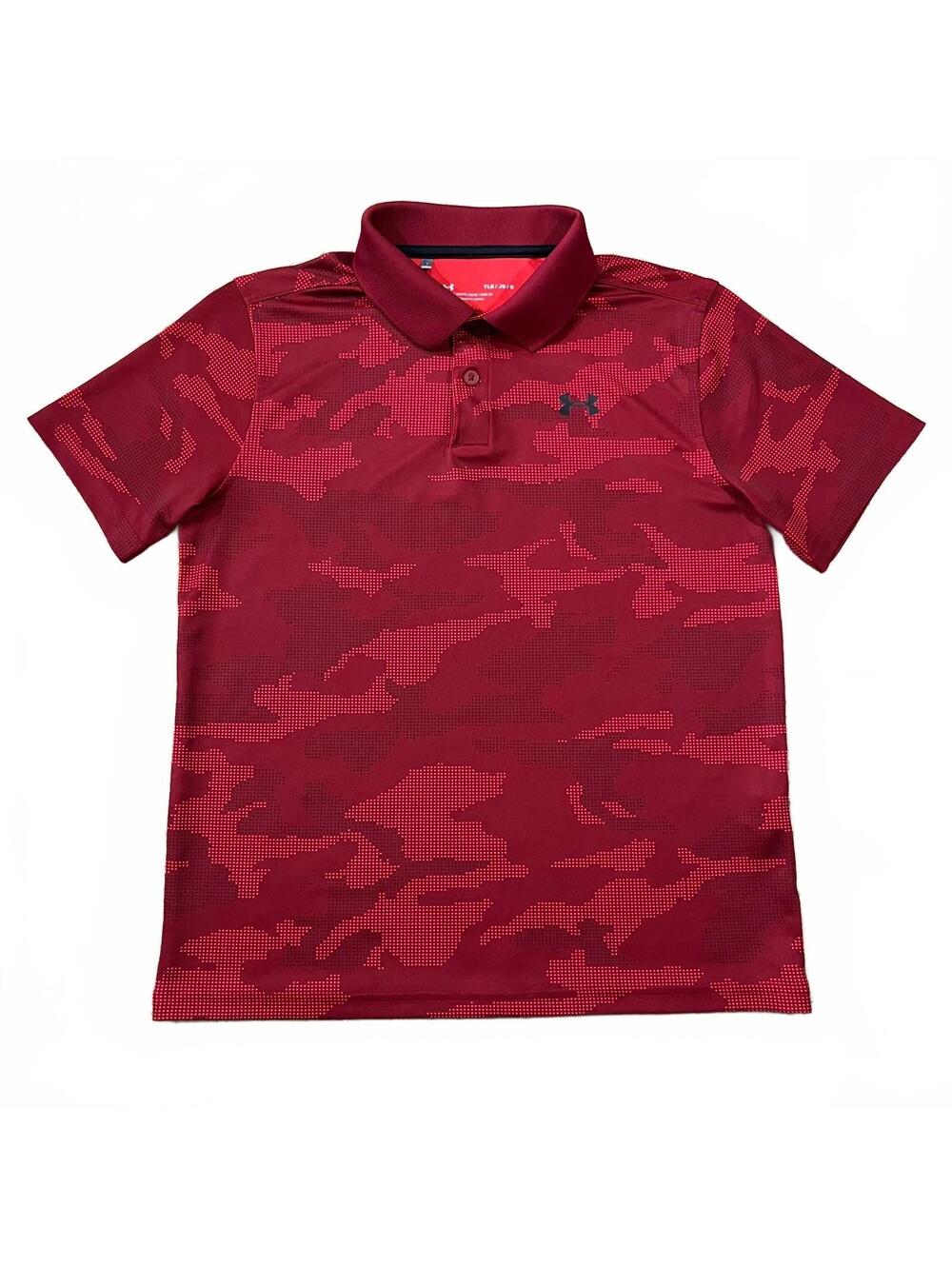 Under Armour Boys Red Camo Performance Polo Shirt Size Youth Large